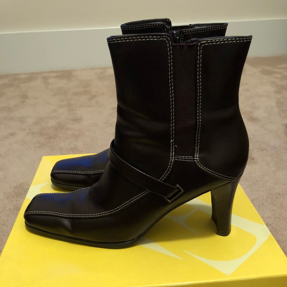 E.A. Black Heeled Boots